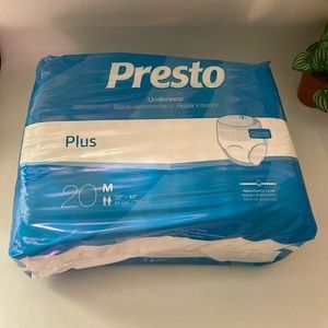 2 Pack Presto Adult Disposable Brief Diaper Size M